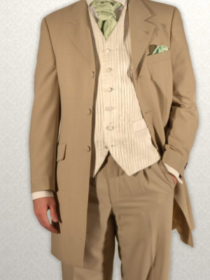 Beige Masterhand three-quarter Prince Edward Frock Coat