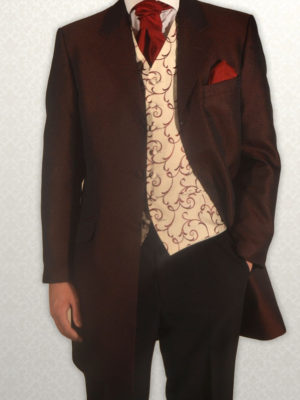 Burgundy Scroll 3/4 Length Jacket