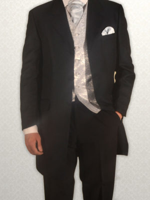 Navy Scroll lightweight three-quarter Prince Edward Frock Coat