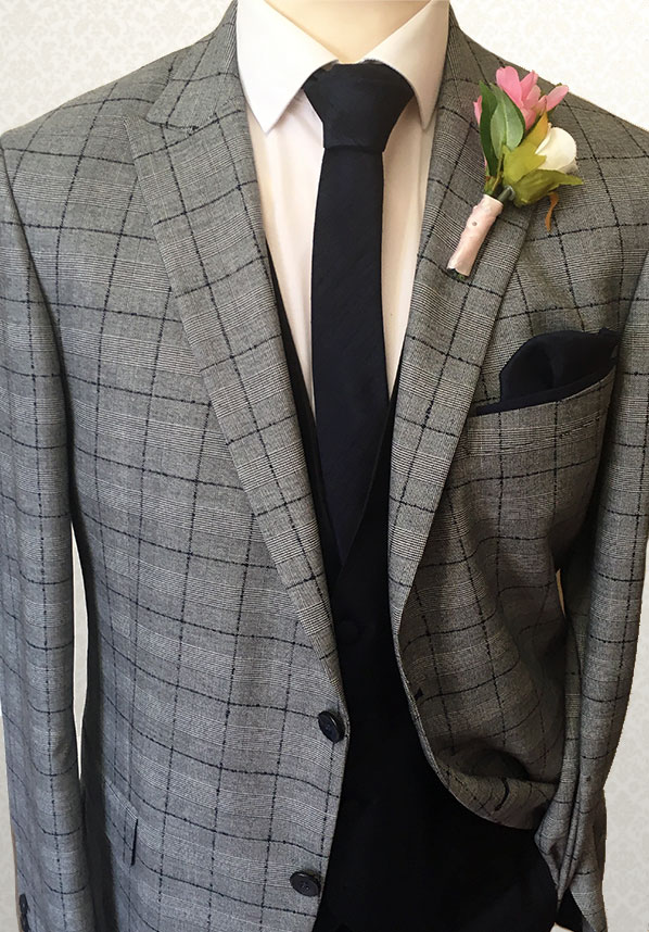 Grey Blue Check Lounge Suit | Dickies 