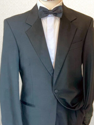 Black Single Breasted Notch Regular Fit Tuxedo