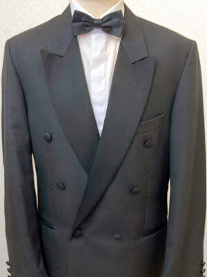 Black Double Breasted Regular Fit Tuxedo