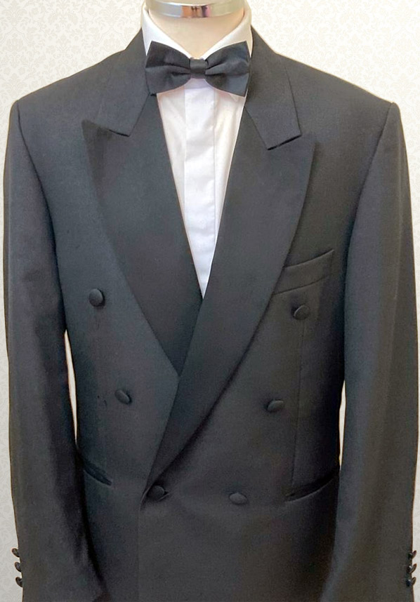 Black Double Breasted Regular Fit Dinner Suit - Dickies Suit Hire