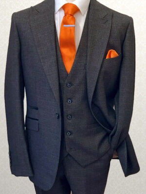 Brown Tweed Tailored Fit Wedding Suit