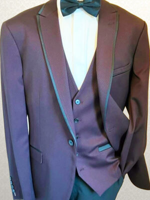 Reed tailored fit burgundy jacket and waistcoat